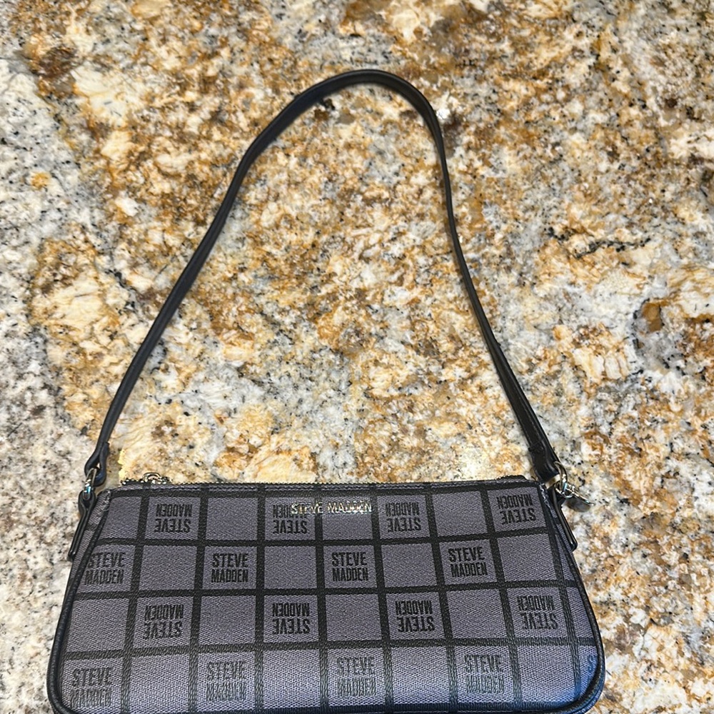 Steve Madden Monogram Black and Gray Crossbody